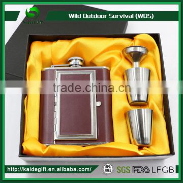 high quality customized logo 5 oz Stainless steel cigar hip flask