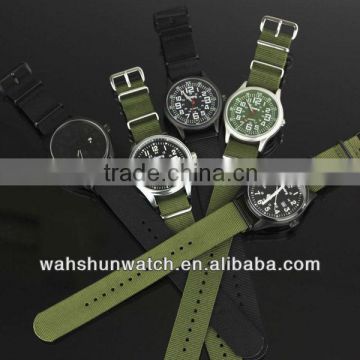 factory direct selling changeable nato watch with army green canvas straps