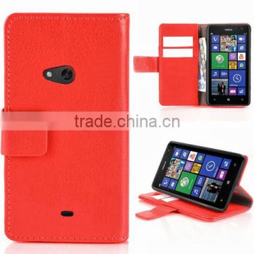 For red Nokia lumia 625 wallet leather case high quality factory's price