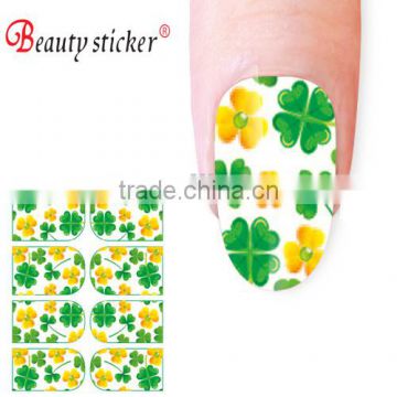 2016 Cool Holiday Full Nail Wrap Clover Nail Sticker for event nail decorative