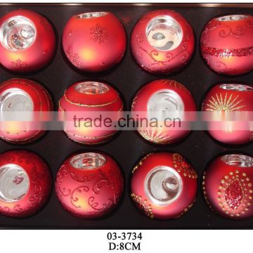 red glass round tealight holders
