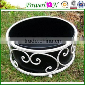 Competitive Price Classic Vintage Antique Wrought Iron Round Planter Pot For Backyard Patio Garden Home I22M TS05 X00 PL08-5173