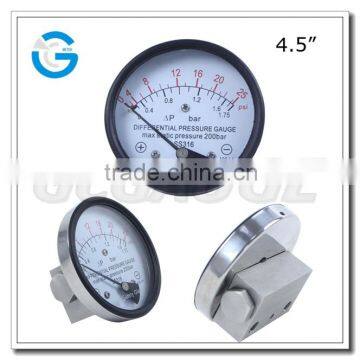 High quality 4.5 inch piston gauge for differential pressure