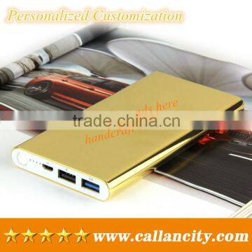 24kt gold plated slim power bank for mobile logo engrave