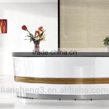 2016 China Factory Supply Beautiful white color wooden/MFC board reception table office furniture without 3D