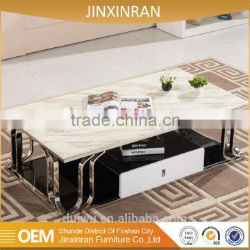 Living room furniture metal new model natural marble coffee table for sale