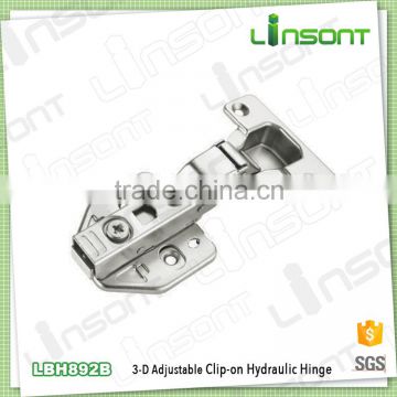 High quality 3-D adjustable hydraulic clip on adjustable hinge furniture hardware concealed hinge