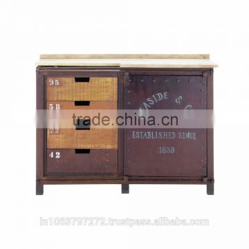 Wooden Drawer iron cabinet
