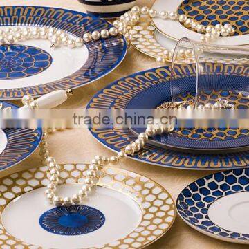 Popular design&gold plated porcelain dinnerware