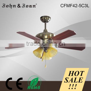 Elegant decorative elegant decorative high power ceiling fan with lamp