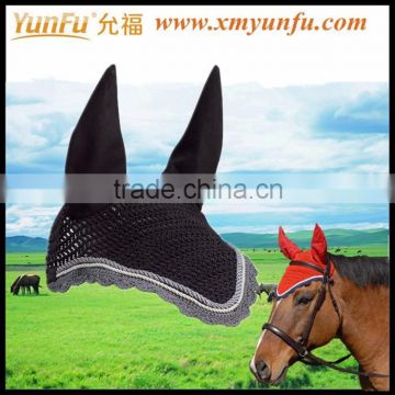 Exquisite Bling Crochet Horse Silent Ear Bonnet