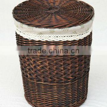 willow laundry basket with lid and cotton linning