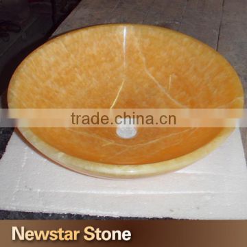 High quality polishd honey onyx natural stone sink