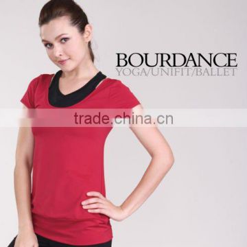 Lady leisure t-shirt with Y back. Leisure and exercise wear