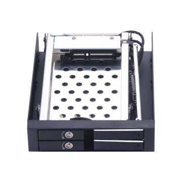 Aluminum 2.5in dual bay Tray-less SATA Hot swap mobile rack for 2.5in Internal SSD/HDD enclosure
