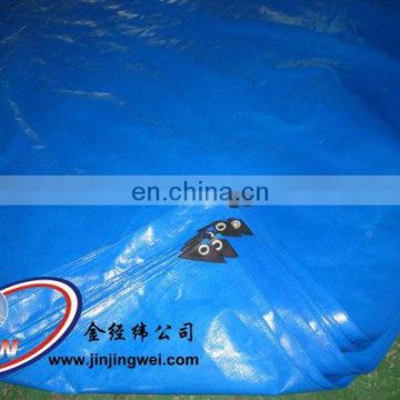 Blue Tarpaulin with eyelet and rope