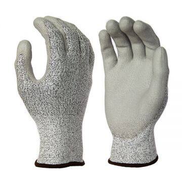 Ansi Cut Level 4 HPPE Liner PU Coated Cut Resistant Glove with EN388 4543