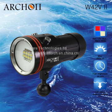 ARCHON D36VII & W42V II Diving Video Light Scuba Diving Torch & Lamp 6000LM White UV Blue Red Led flashlight