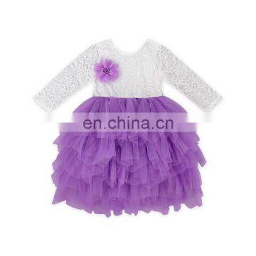 Little Girls Tutu Dress Infants Girls Tulle Dress Fall Long Sleeve Baby Girl Kid purple Dress