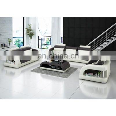 Modern Style Home Furniture Leather Solid Wood Hotel Lobby Living Room Sofa Set