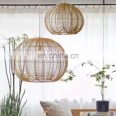 Hot sale Natural Rattan Woven Lampshade Handmade Pendant Light,Wicker Furniture decor high quality