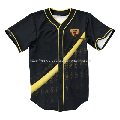 polyester custom baseball jersey with full button style