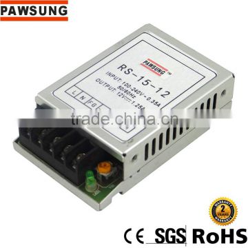 RS-15-12 Pawsung Factory price 15w 12v Switching Power supply 2 years warranted OEM & ODM
