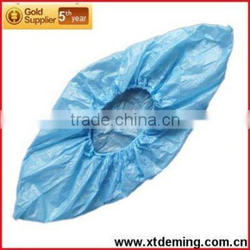 Blue Disposable Plastic Overshoes with Elastic in FDA,CE,ISO13485 Standard