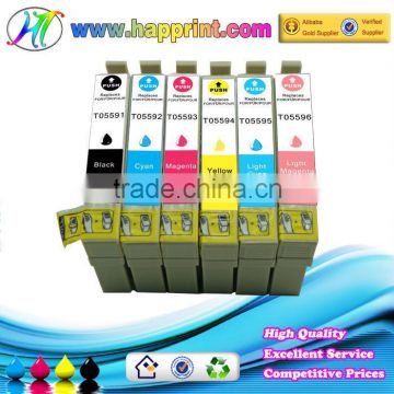 100% Pre-tested for Compatible Ink Cartridges for Epson T05591 T05592 T05593 T05594 T05595 T05596 hot sale