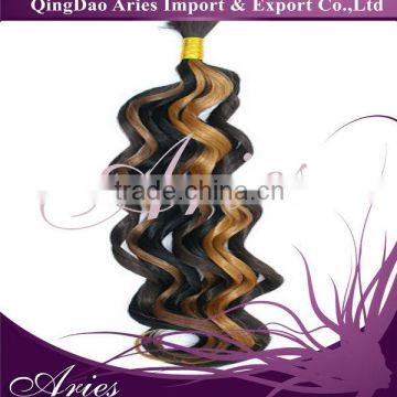 New arrival Brazilian virgin hair bulk, Deep Wavy human hair extension