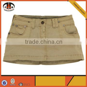 100% Cotton Cargo Lady Micro mini Skirt with OEM ODM Available
