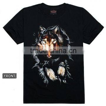 T100256 Wolf Tattoo Design - Black Tattoo Tshirt