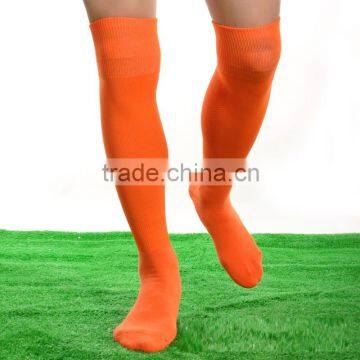 wholesale custom nylon cotton thin anti slip orange soccer socks