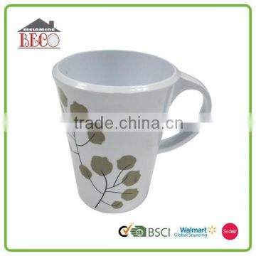 Handle white milk cup melamine reusable plastic cup