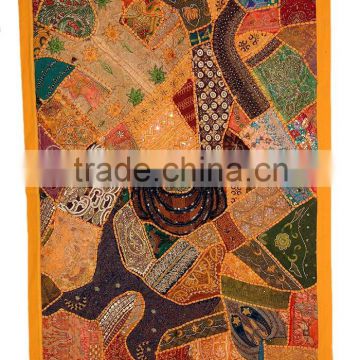 old patchwork mirror work wall hangings