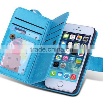 Multifunction Wallet Strap Belt Stand Detachable Leather Case for iphone 5 5s/4 4s