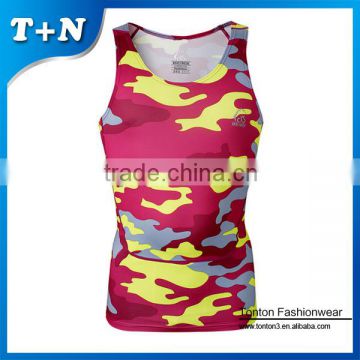 OEM service two-tone athletic sublimation muscle tank top wholesale