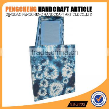 High quality blue printing fold the cover laundry basket
