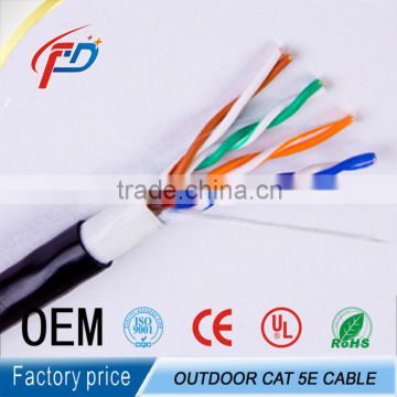 Outdoor waterproof UTP /FTP/SFTP Cat5e 24awg solid copper armoured cable