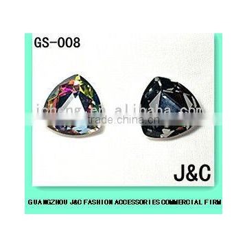 triangle fashion accessories decorative colored glass stone