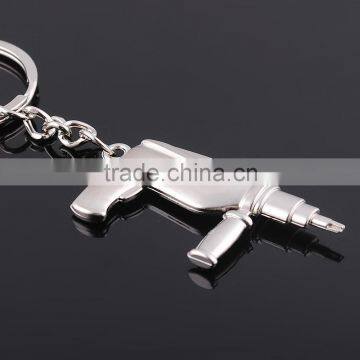 mini drill machine shape keychain metal