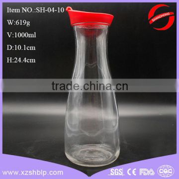 Factory cost 1liter glass milk bottle with lid wholesale