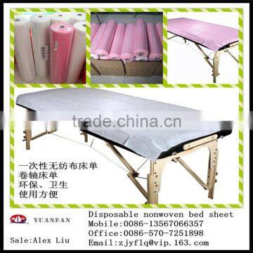 Environmental protection non-woven scroll bed sheet/one-time used non-woven fabric bed sheet