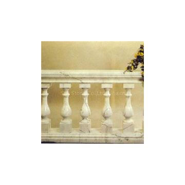 Indoor Hand Rail White Marble Stair Baluster