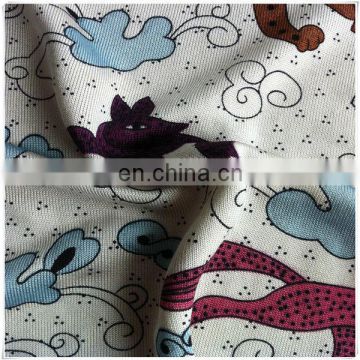 100%silk jersey fabric with printing style for baby suit underwear