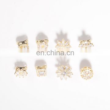 Flower Crystals Gold Metal Alloy Mixed Nail Art Designs 2020 Accessories Decorations 3d Nail Art Rhinestone