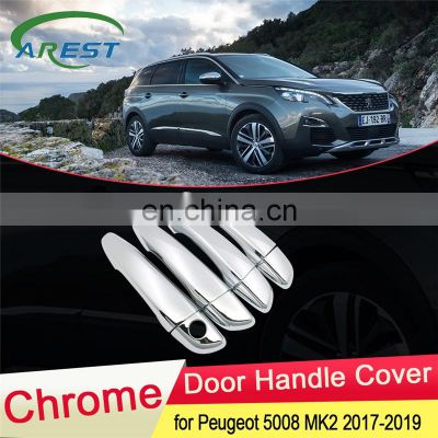 for Peugeot 5008 MK2 2017 2018 2019 Luxuriou Chrome Door Handle Cover Exterior Trim Catch Car Cap Stickers Styling Accessories