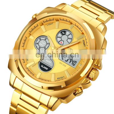 factory direct watch skmei 1673 mens gold watches brand water resistant digital watch