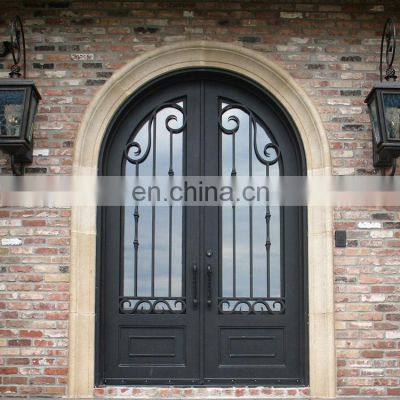 Arch top double wrought iron gate door price