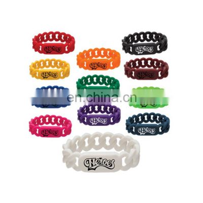 Promotional Custom  Silicone Wristband Chain Bracelet for Children